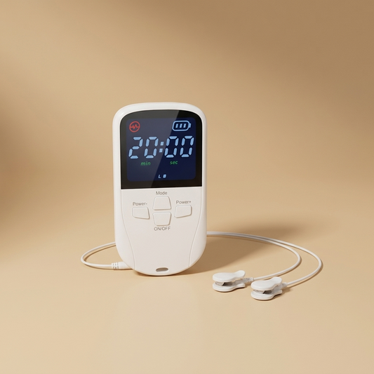 CalmClip handheld device with ear clips
