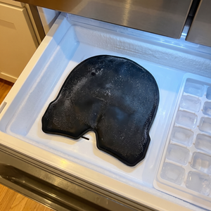 FrostVeil hood chilling flat in a freezer drawer