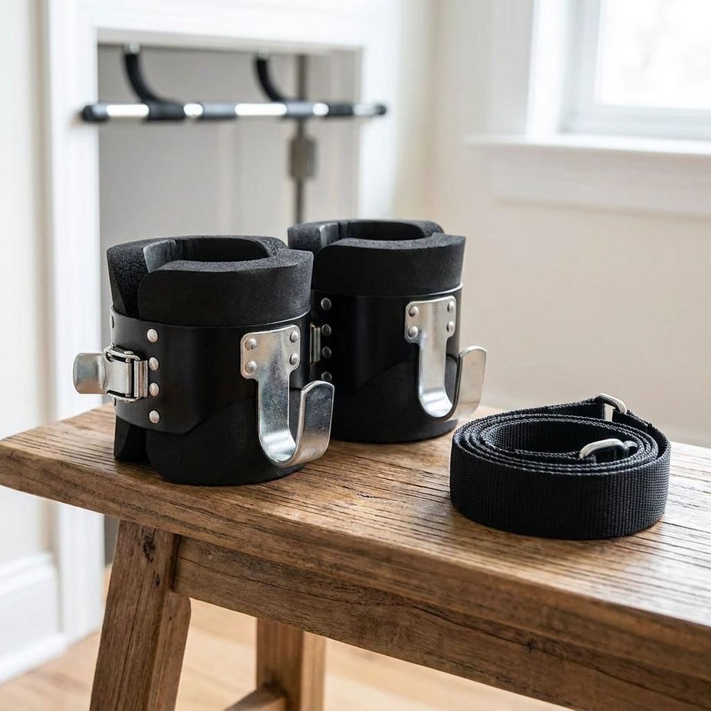 Boots, assist strap and any 1-1.5 in pull-up bar - all you need